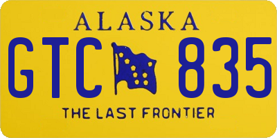 AK license plate GTC835