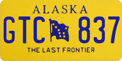 AK license plate GTC837