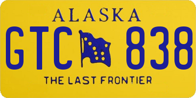 AK license plate GTC838