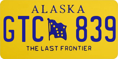 AK license plate GTC839