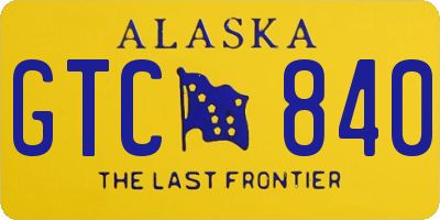 AK license plate GTC840