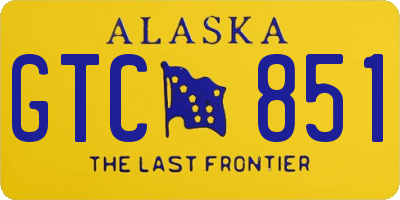 AK license plate GTC851