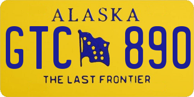 AK license plate GTC890