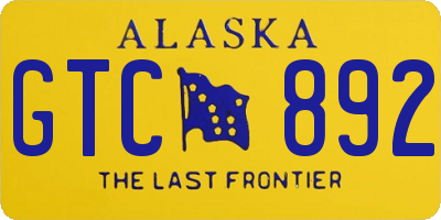 AK license plate GTC892