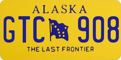 AK license plate GTC908