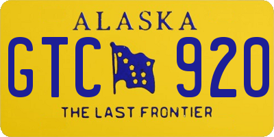 AK license plate GTC920