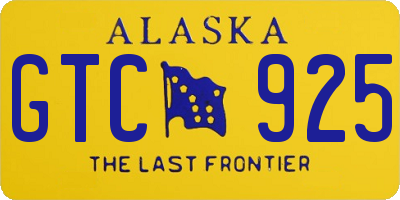 AK license plate GTC925