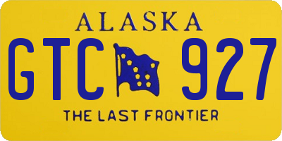 AK license plate GTC927