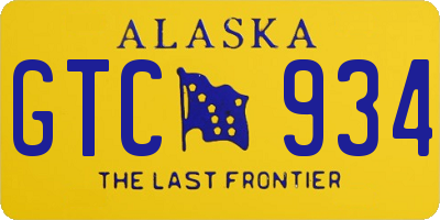 AK license plate GTC934