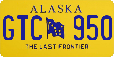 AK license plate GTC950