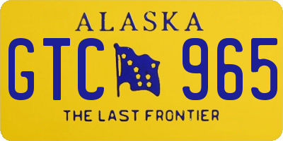 AK license plate GTC965