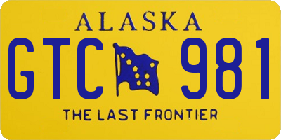 AK license plate GTC981