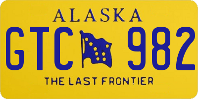 AK license plate GTC982