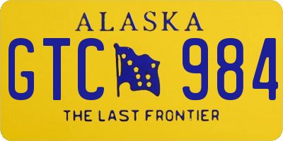 AK license plate GTC984