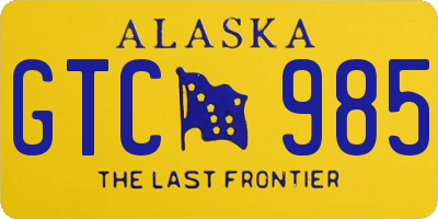 AK license plate GTC985