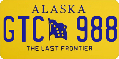 AK license plate GTC988