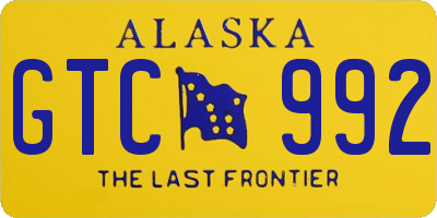 AK license plate GTC992