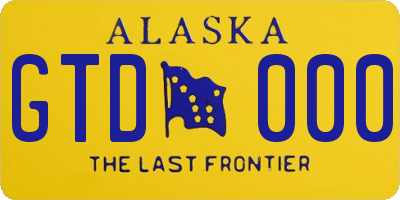 AK license plate GTD000