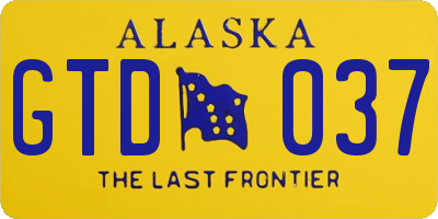 AK license plate GTD037