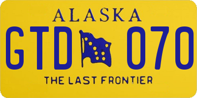 AK license plate GTD070