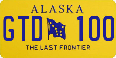 AK license plate GTD100