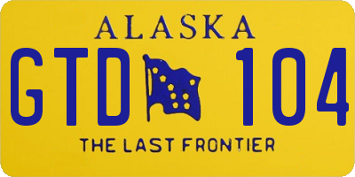 AK license plate GTD104