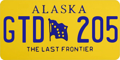 AK license plate GTD205