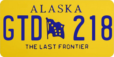 AK license plate GTD218