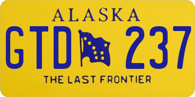 AK license plate GTD237