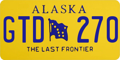 AK license plate GTD270