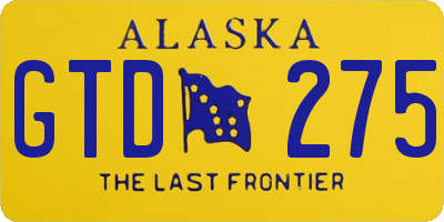AK license plate GTD275