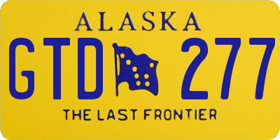 AK license plate GTD277