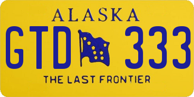 AK license plate GTD333