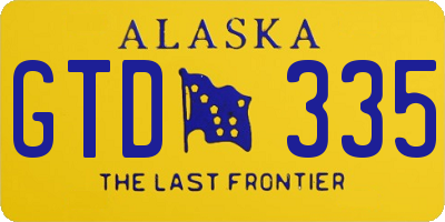 AK license plate GTD335