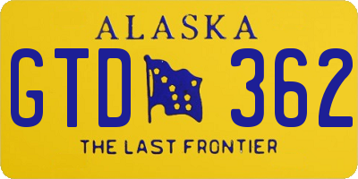 AK license plate GTD362