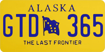 AK license plate GTD365