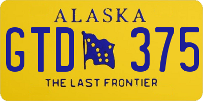 AK license plate GTD375