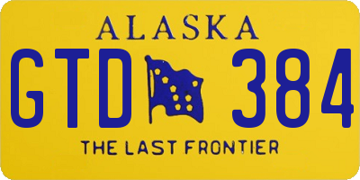AK license plate GTD384