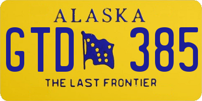 AK license plate GTD385