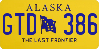 AK license plate GTD386