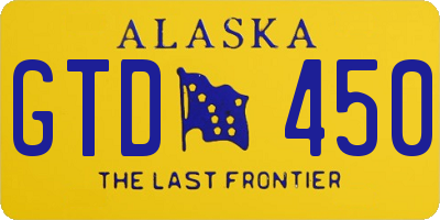 AK license plate GTD450