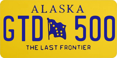 AK license plate GTD500