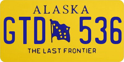 AK license plate GTD536