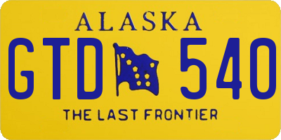 AK license plate GTD540