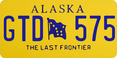 AK license plate GTD575