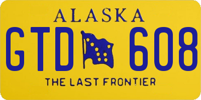 AK license plate GTD608