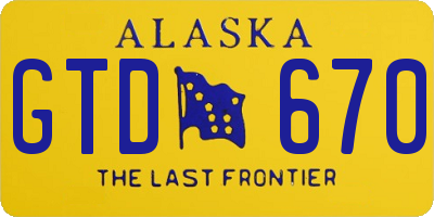 AK license plate GTD670