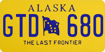 AK license plate GTD680