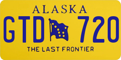 AK license plate GTD720