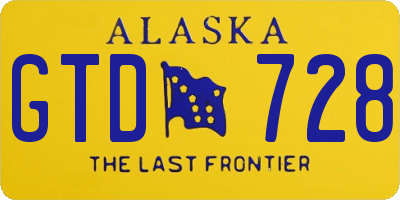 AK license plate GTD728